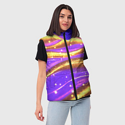 Женский жилет Блестящая волнистая текстура, цвет: 3D-красный — фото 2