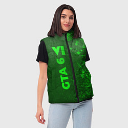 Женский жилет GTA 6 - green gradient по-вертикали, цвет: 3D-черный — фото 2
