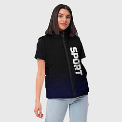 Женский жилет Sport чёрно-синий текстурный, цвет: 3D-черный — фото 2