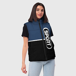 Женский жилет Sport сине-чёрный с полосой, цвет: 3D-светло-серый — фото 2