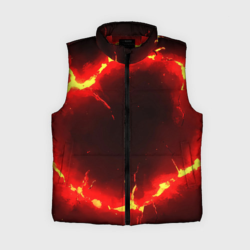 Женский жилет Красный круг из огня текстура / 3D-Красный – фото 1