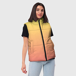 Женский жилет Градиент нежный жёлто-розовый, цвет: 3D-черный — фото 2