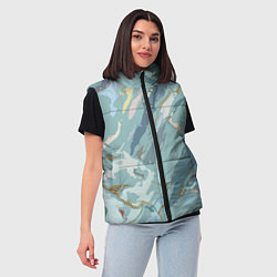 Женский жилет Холодный голубой абстракция, цвет: 3D-черный — фото 2