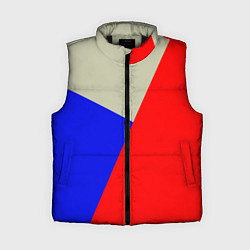 Женский жилет Серо-сине-красный трёхцветный, цвет: 3D-черный