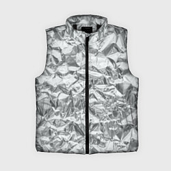 Женский жилет Серебряная фольга - мятая текстура, цвет: 3D-черный