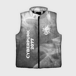 Женский жилет Cyberpunk 2077 - grey gradient вертикально, цвет: 3D-черный