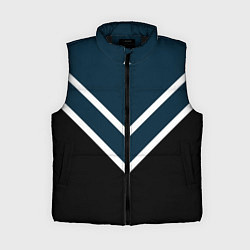 Женский жилет Синий с чёрным и белые полосы, цвет: 3D-черный