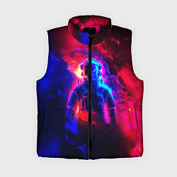 Женский жилет Космонавт в пламени, цвет: 3D-черный