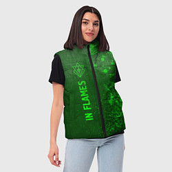 Женский жилет In Flames - green gradient по-вертикали, цвет: 3D-черный — фото 2