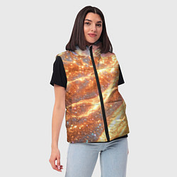 Женский жилет Золотистая блестящая текстура, цвет: 3D-черный — фото 2
