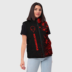 Женский жилет Evangelion - red gradient по-вертикали, цвет: 3D-черный — фото 2