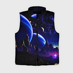 Женский жилет Фантастический космос тёмно-синий, цвет: 3D-черный