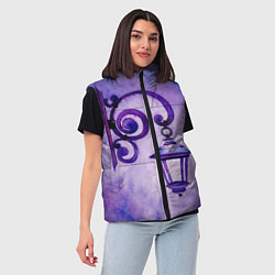 Женский жилет Уличный фиолетовый фонарь, цвет: 3D-черный — фото 2