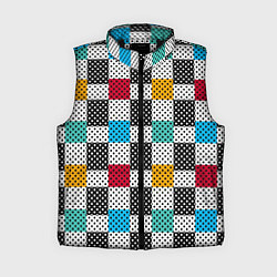 Женский жилет Узор в горошек пэчворк разноцветный