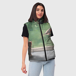 Женский жилет Птичка малиновка, цвет: 3D-черный — фото 2