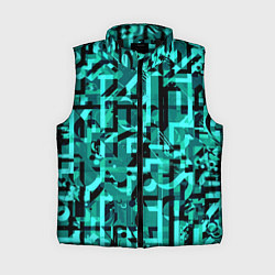 Женский жилет Неоновый голубой объёмный эффект, цвет: 3D-черный