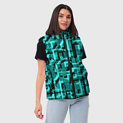 Женский жилет Неоновый голубой объёмный эффект, цвет: 3D-черный — фото 2