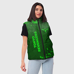 Женский жилет Tokyo Revengers - green gradient вертикально, цвет: 3D-черный — фото 2