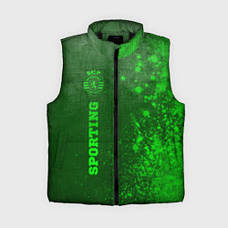 Женский жилет Sporting - green gradient по-вертикали, цвет: 3D-черный