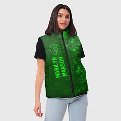 Женский жилет Marilyn Manson - green gradient по-вертикали, цвет: 3D-черный — фото 2