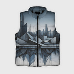 Женский жилет Небоскребы и скалы, цвет: 3D-черный