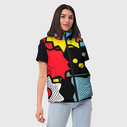 Женский жилет Поп абстракция, цвет: 3D-черный — фото 2