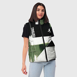 Женский жилет Футбол на фоне брызг красок, цвет: 3D-черный — фото 2