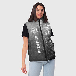 Женский жилет Borussia - grey gradient по-вертикали, цвет: 3D-черный — фото 2