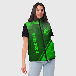 Женский жилет Borussia - green gradient вертикально, цвет: 3D-черный — фото 2