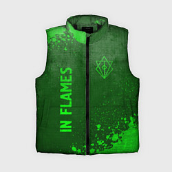 Женский жилет In Flames - green gradient вертикально, цвет: 3D-черный