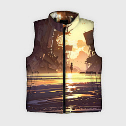 Женский жилет Аниме под солнцем, цвет: 3D-черный