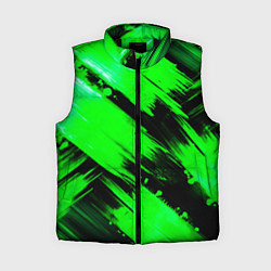 Женский жилет Зеленые мазки краски на черном