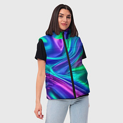 Женский жилет Neon waves, цвет: 3D-черный — фото 2