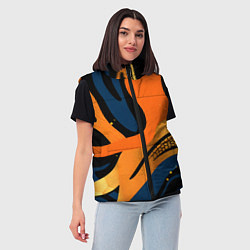 Женский жилет Леопардовый с синим и оранжевым, цвет: 3D-черный — фото 2