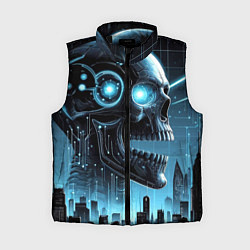 Женский жилет Cyberpunk skull - metropolis neon glow