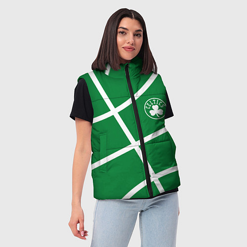 Женский жилет Boston Celtics green / 3D-Светло-серый – фото 3