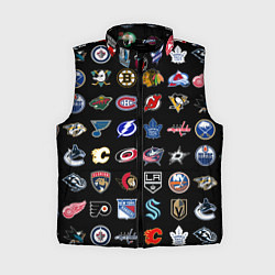 Женский жилет Команды НХЛ на черном фоне