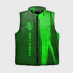 Женский жилет System of a Down - green gradient по-вертикали, цвет: 3D-черный