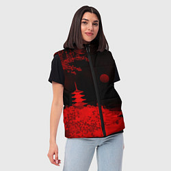 Женский жилет Башня в красной сепии, цвет: 3D-черный — фото 2