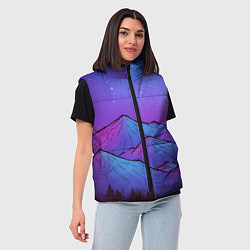 Женский жилет Горы под звездным небом, цвет: 3D-черный — фото 2