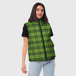 Женский жилет Зеленый тартан, цвет: 3D-черный — фото 2