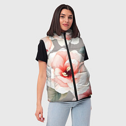 Женский жилет Нежные цветы, цвет: 3D-черный — фото 2