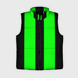 Женский жилет Color green black line