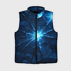 Женский жилет Синий камуфляж со вспышками, цвет: 3D-черный