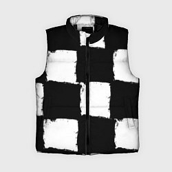Женский жилет Черные квадраты в виде шахматной доски, цвет: 3D-черный