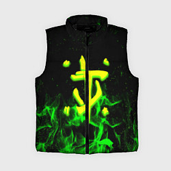 Женский жилет Doom кислотное лого огненный, цвет: 3D-черный