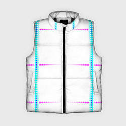 Женский жилет Color white blue pink stripes, цвет: 3D-черный