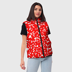 Женский жилет Красный яркий камуфляж, цвет: 3D-черный — фото 2