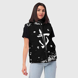 Женский жилет Doom белый всплеск красок, цвет: 3D-черный — фото 2