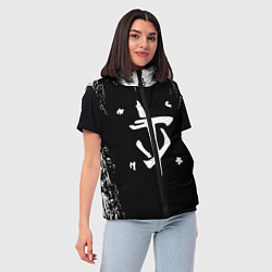 Женский жилет Doom краска белая текстура, цвет: 3D-черный — фото 2